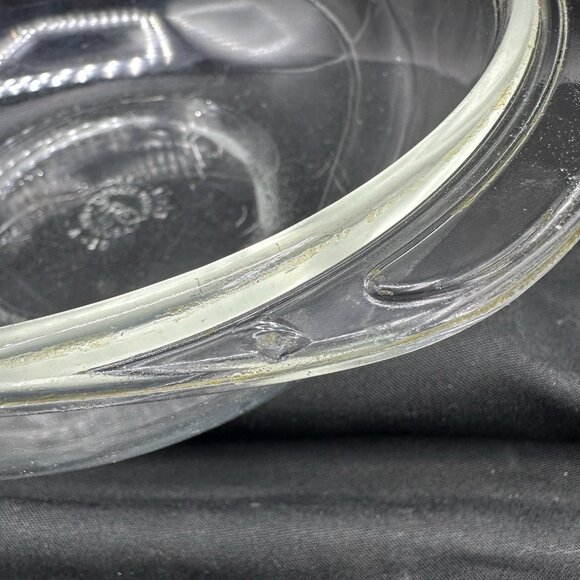 Vtg Pyrex Clear Glass Casserole w/ Etched Floral Lid 023 1.5 QT 623-C 1950s-60s - Picture 8 of 16